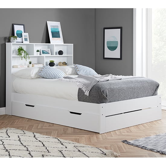 Photo of Alafia wooden storage small double bed in white