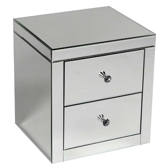 Alfredo Mirrored Bedside Cabinet With 2 Drawers Furniture In Fashion