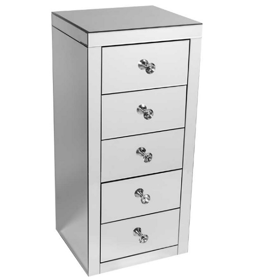 Alfredo Modern Mirrored Tall Chest Of Drawers With 5 Modern Mirrored Tall Chest Of Drawers