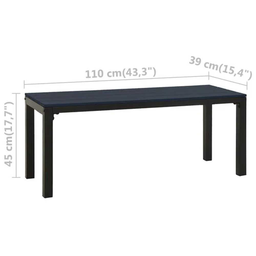 Alfresco Outdoor Metal Garden Bench in Black