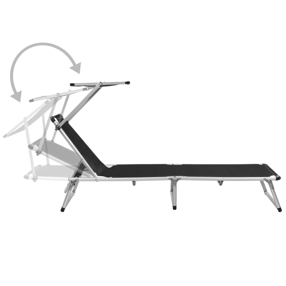 Alfresco Outdoor Aluminium Folding Sun Lounger in Black