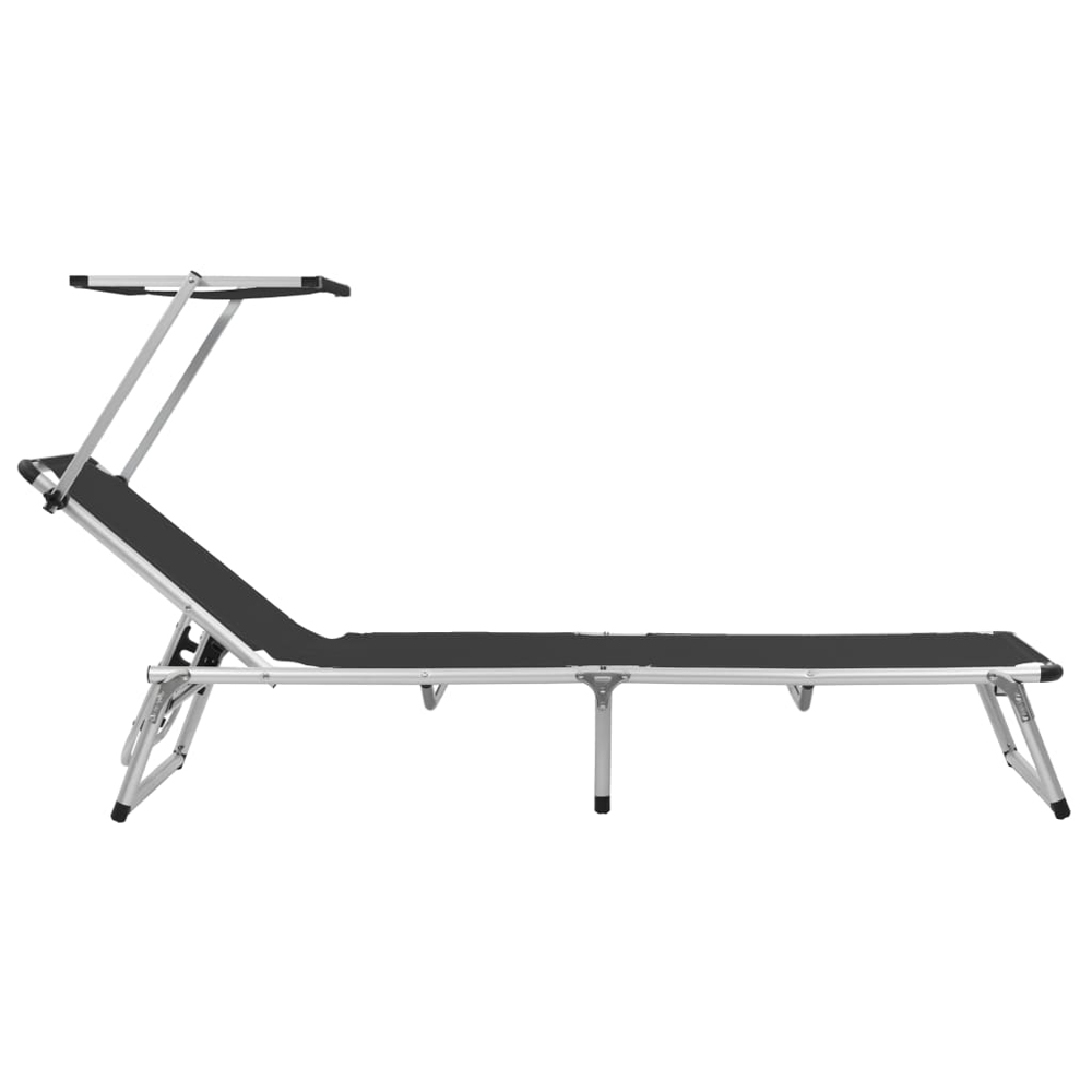 Alfresco Outdoor Aluminium Folding Sun Lounger in Black