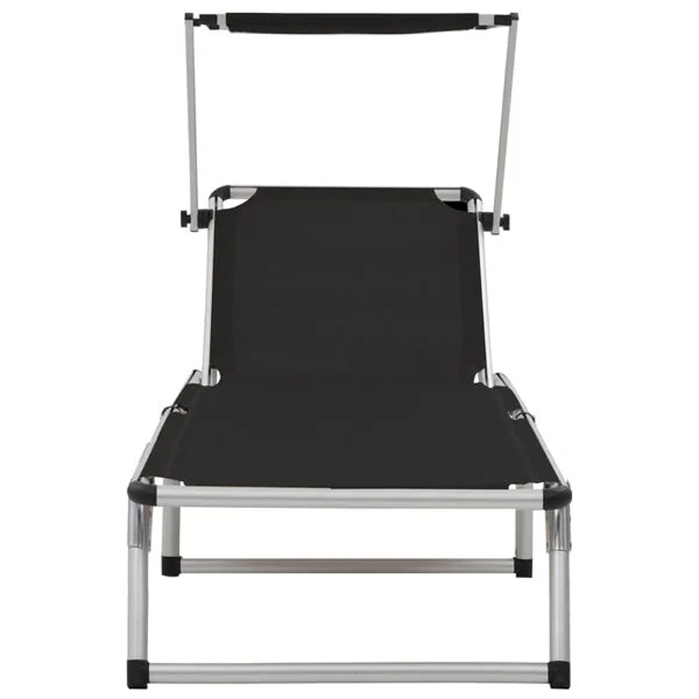 Alfresco Outdoor Aluminium Folding Sun Lounger in Black