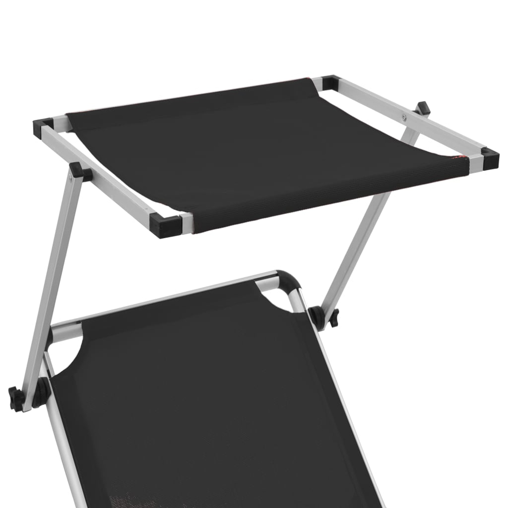 Alfresco Outdoor Aluminium Folding Sun Lounger in Black