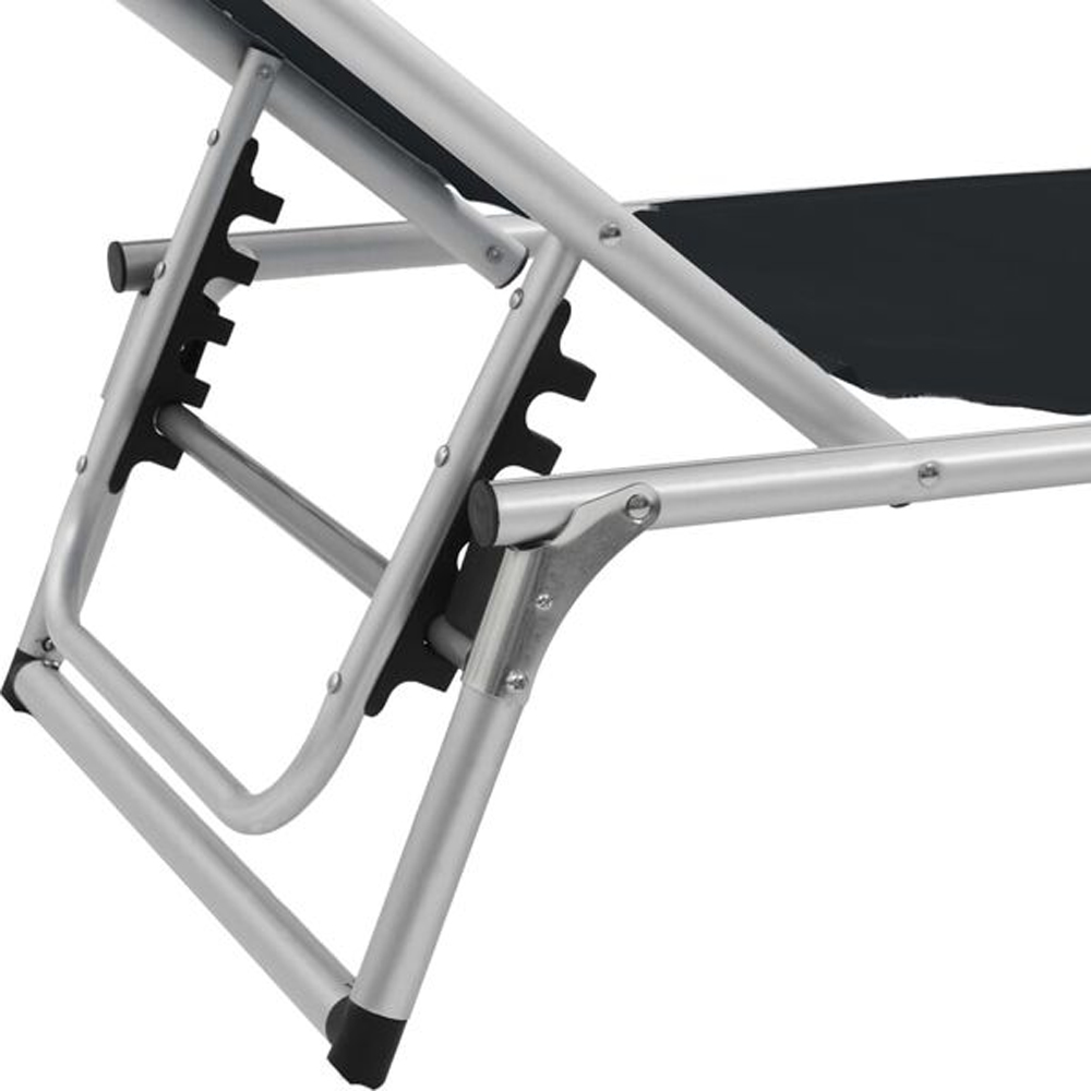 Alfresco Outdoor Aluminium Folding Sun Lounger in Black