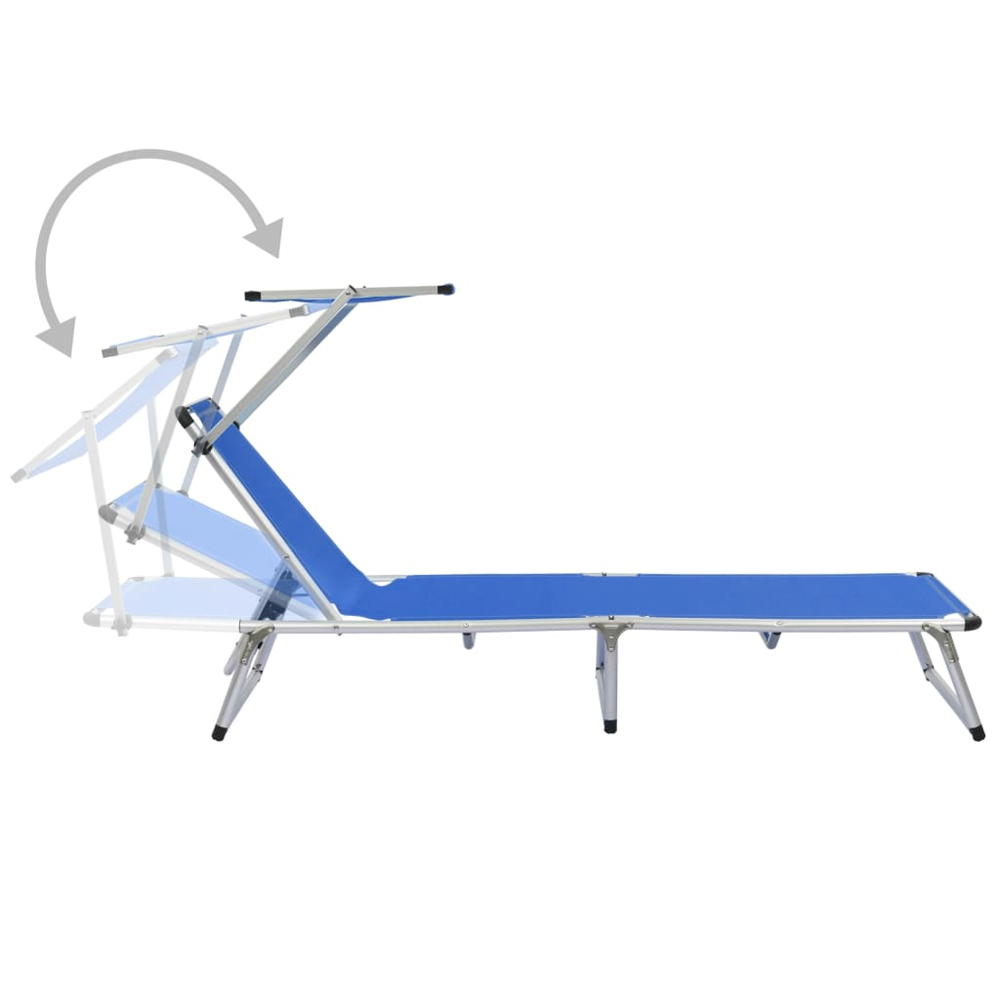 Alfresco Outdoor Aluminium Folding Sun Lounger in Blue