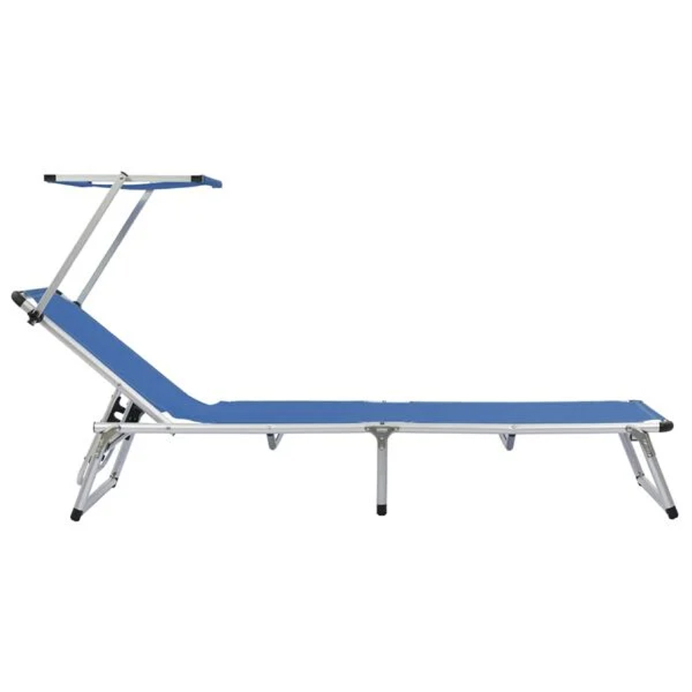 Alfresco Outdoor Aluminium Folding Sun Lounger in Blue