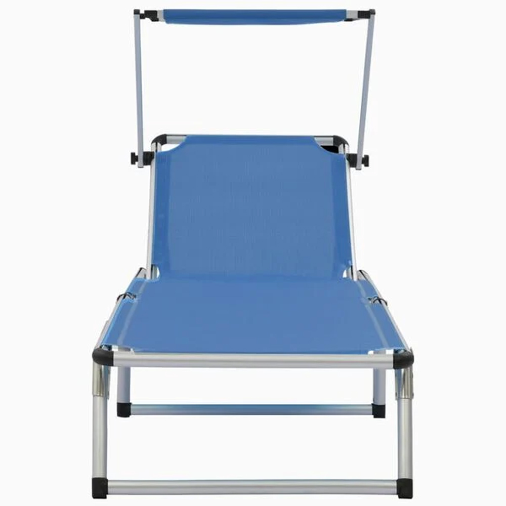 Alfresco Outdoor Aluminium Folding Sun Lounger in Blue