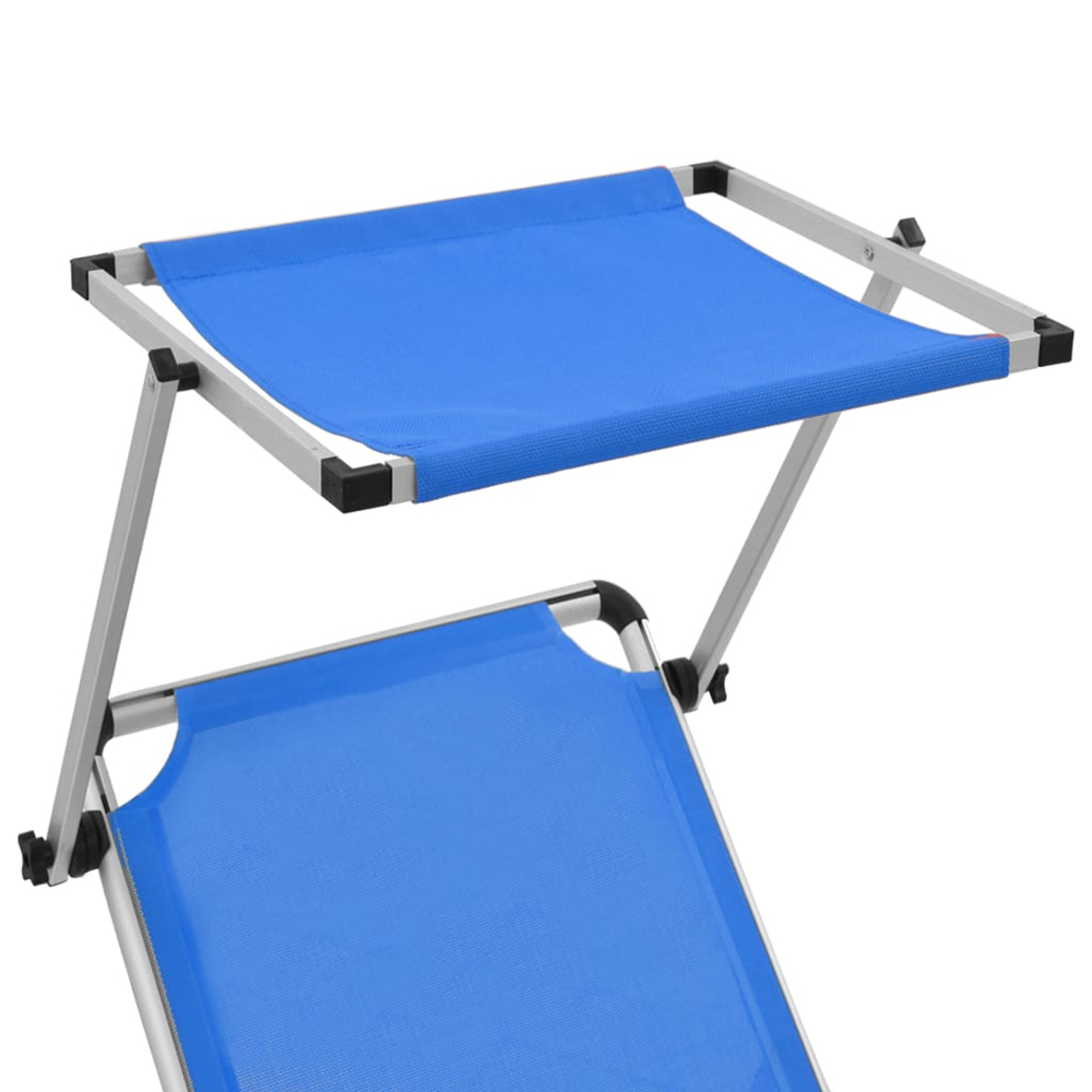 Alfresco Outdoor Aluminium Folding Sun Lounger in Blue