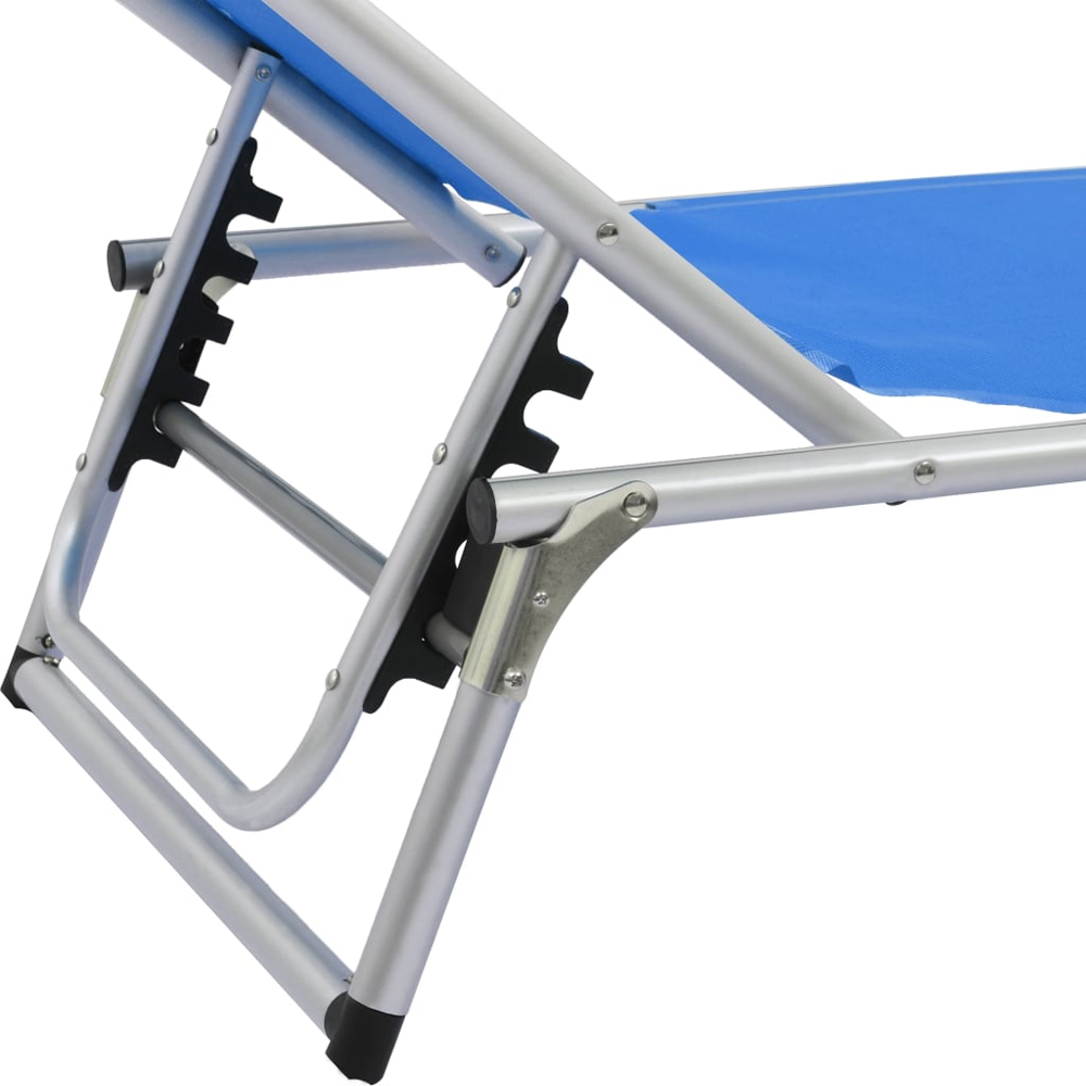 Alfresco Outdoor Aluminium Folding Sun Lounger in Blue