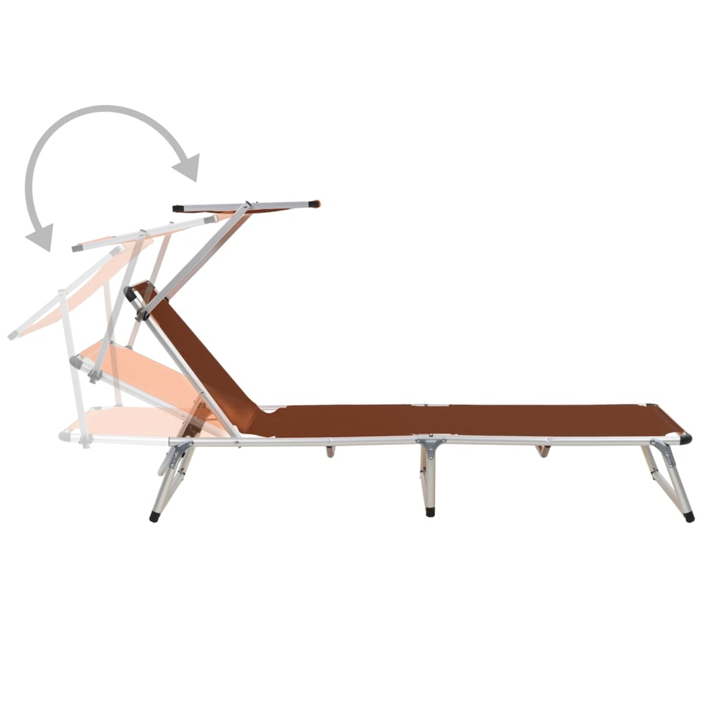 Alfresco Outdoor Aluminium Folding Sun Lounger in Brown