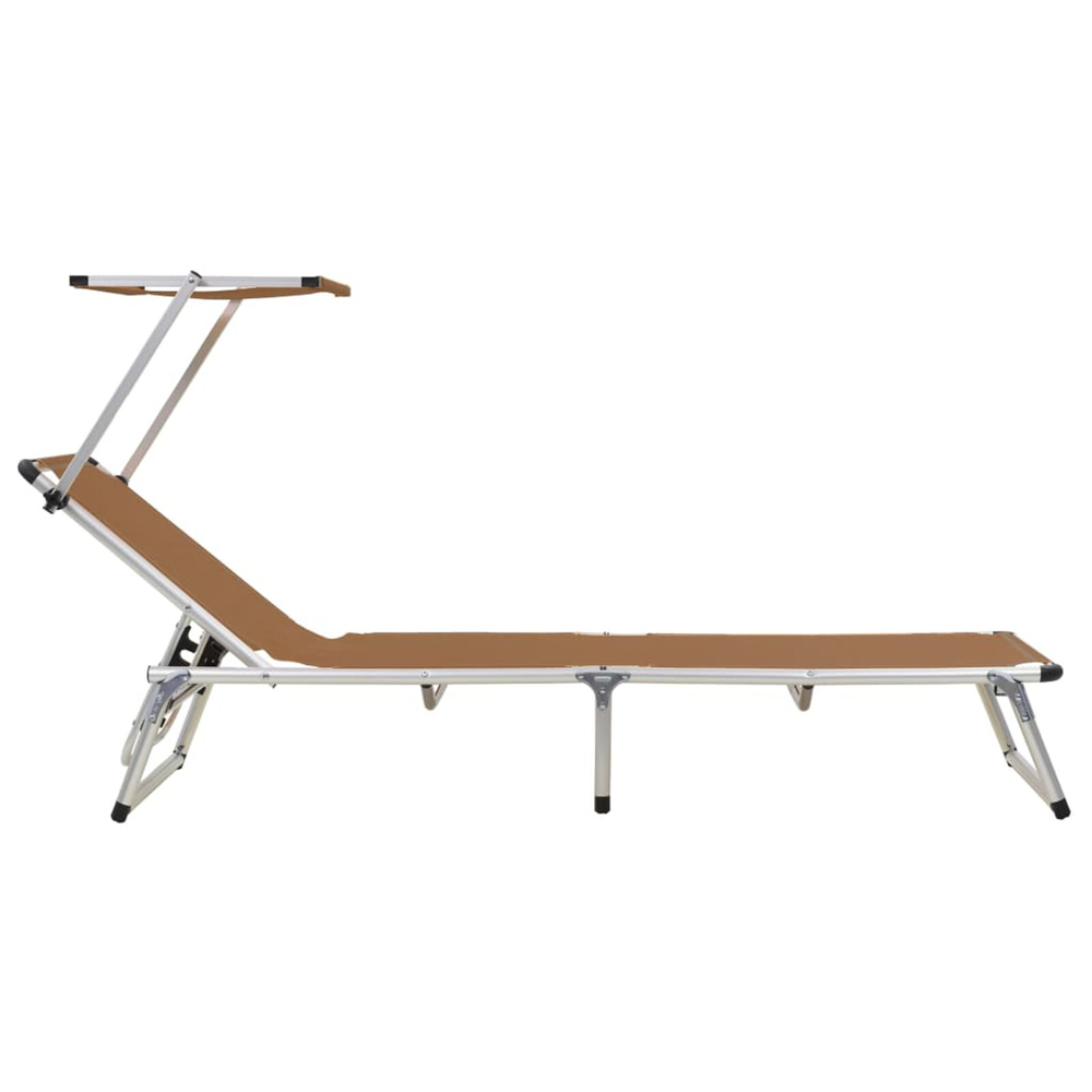 Alfresco Outdoor Aluminium Folding Sun Lounger in Brown