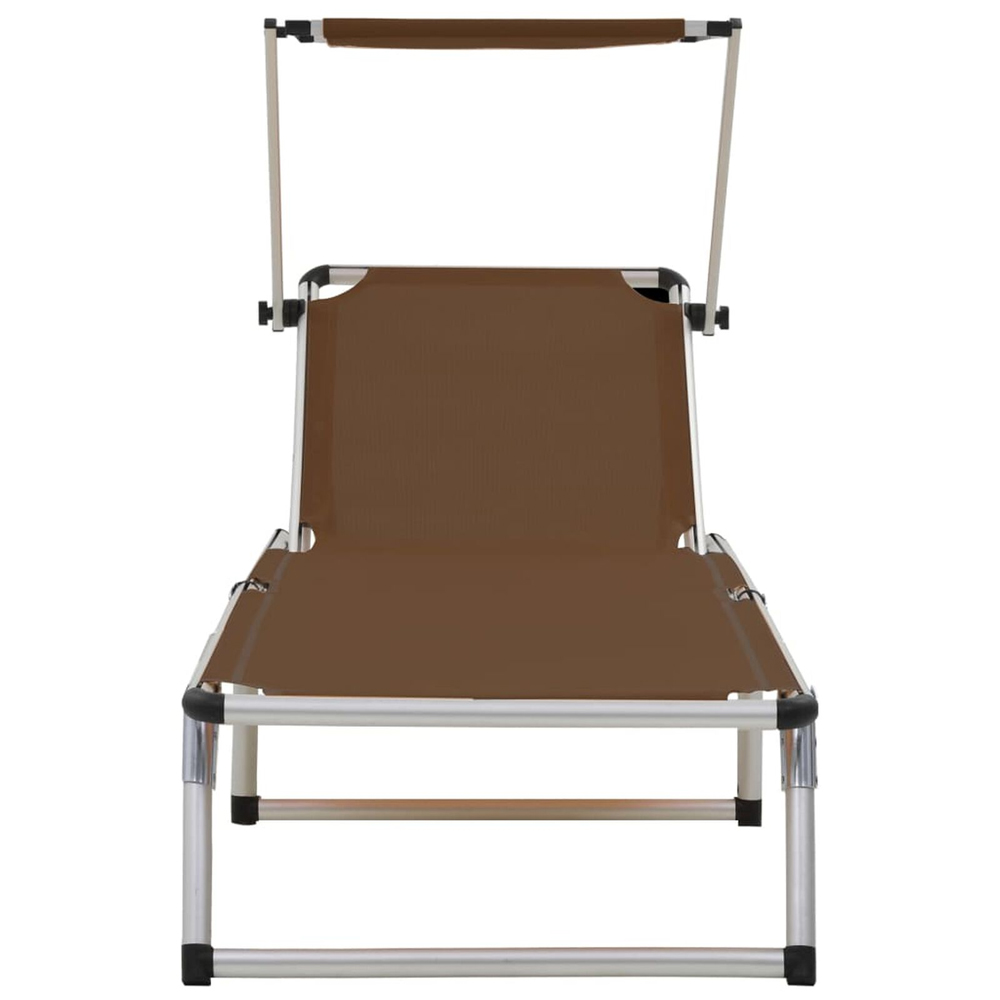 Alfresco Outdoor Aluminium Folding Sun Lounger in Brown