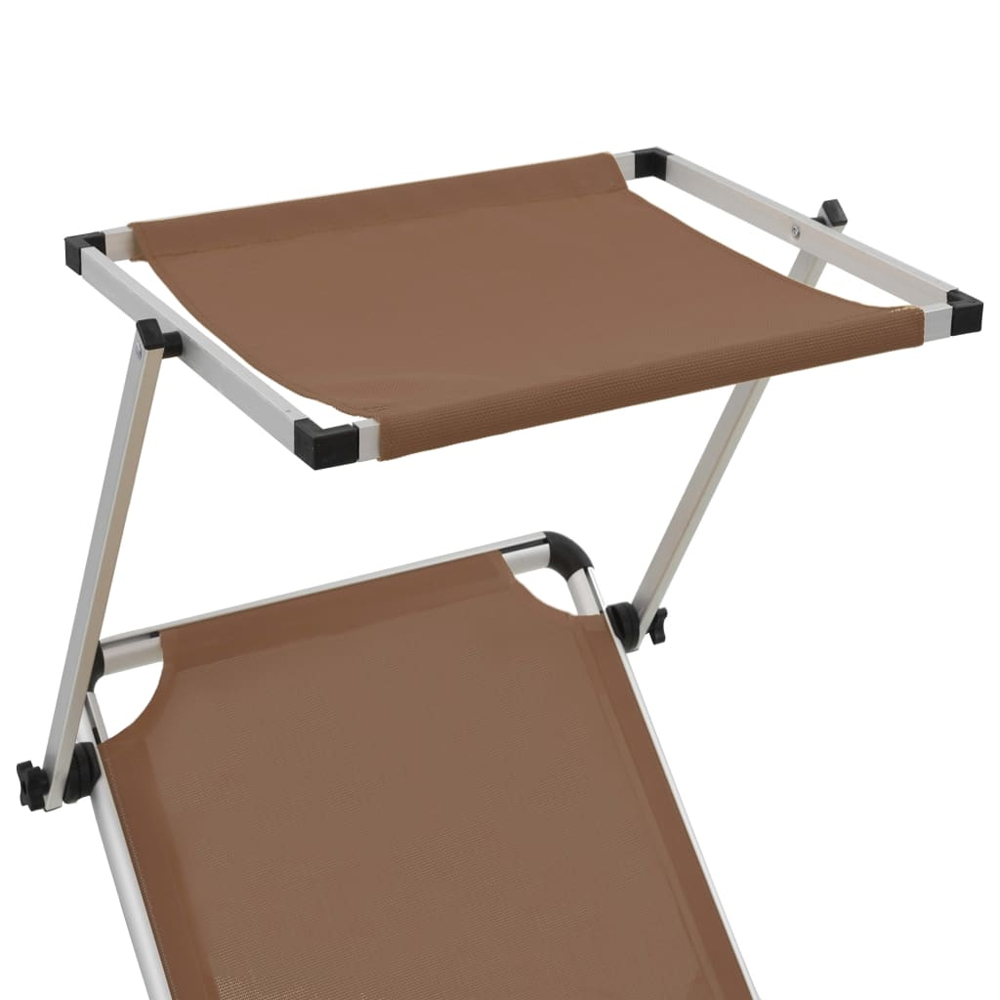 Alfresco Outdoor Aluminium Folding Sun Lounger in Brown