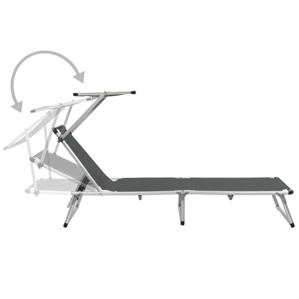 Alfresco Outdoor Aluminium Folding Sun Lounger in Grey