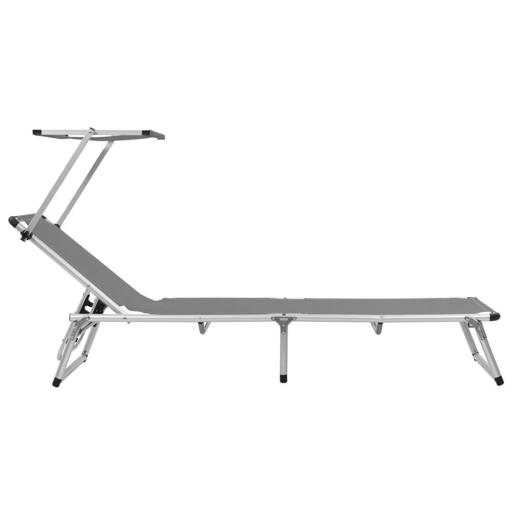 Alfresco Outdoor Aluminium Folding Sun Lounger in Grey