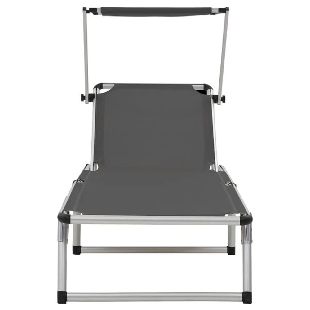 Alfresco Outdoor Aluminium Folding Sun Lounger in Grey