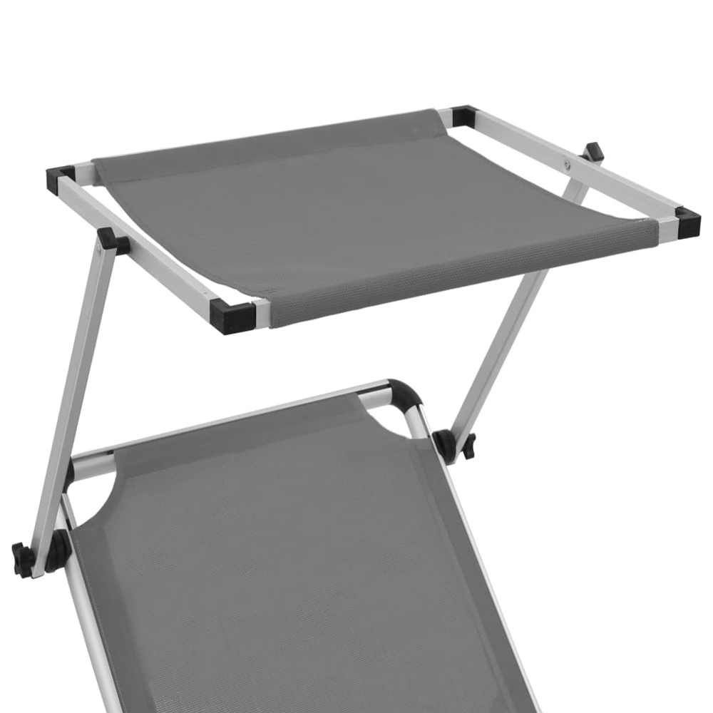 Alfresco Outdoor Aluminium Folding Sun Lounger in Grey