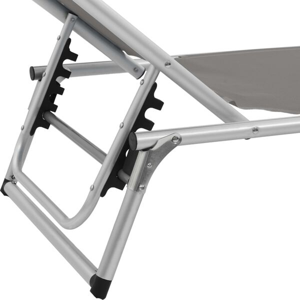 Alfresco Outdoor Aluminium Folding Sun Lounger in Grey