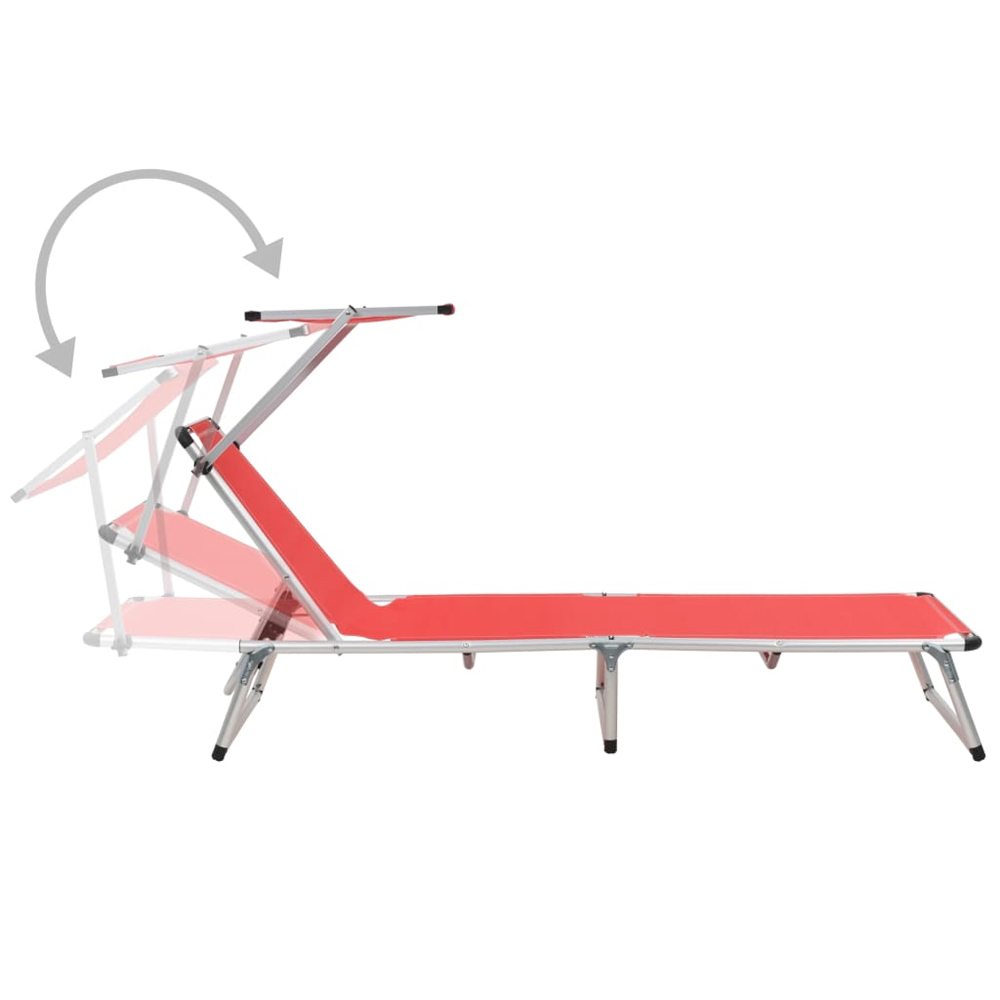 Alfresco Outdoor Aluminium Folding Sun Lounger in Red