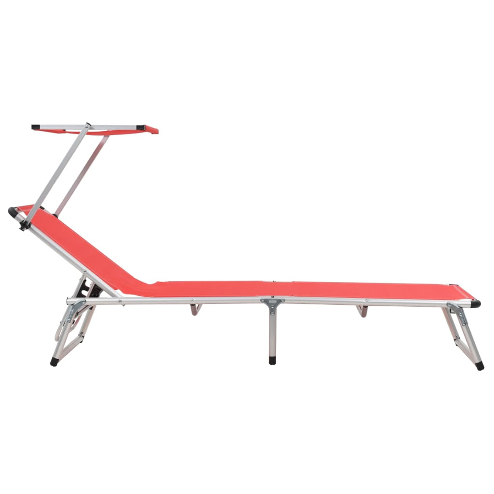 Alfresco Outdoor Aluminium Folding Sun Lounger in Red