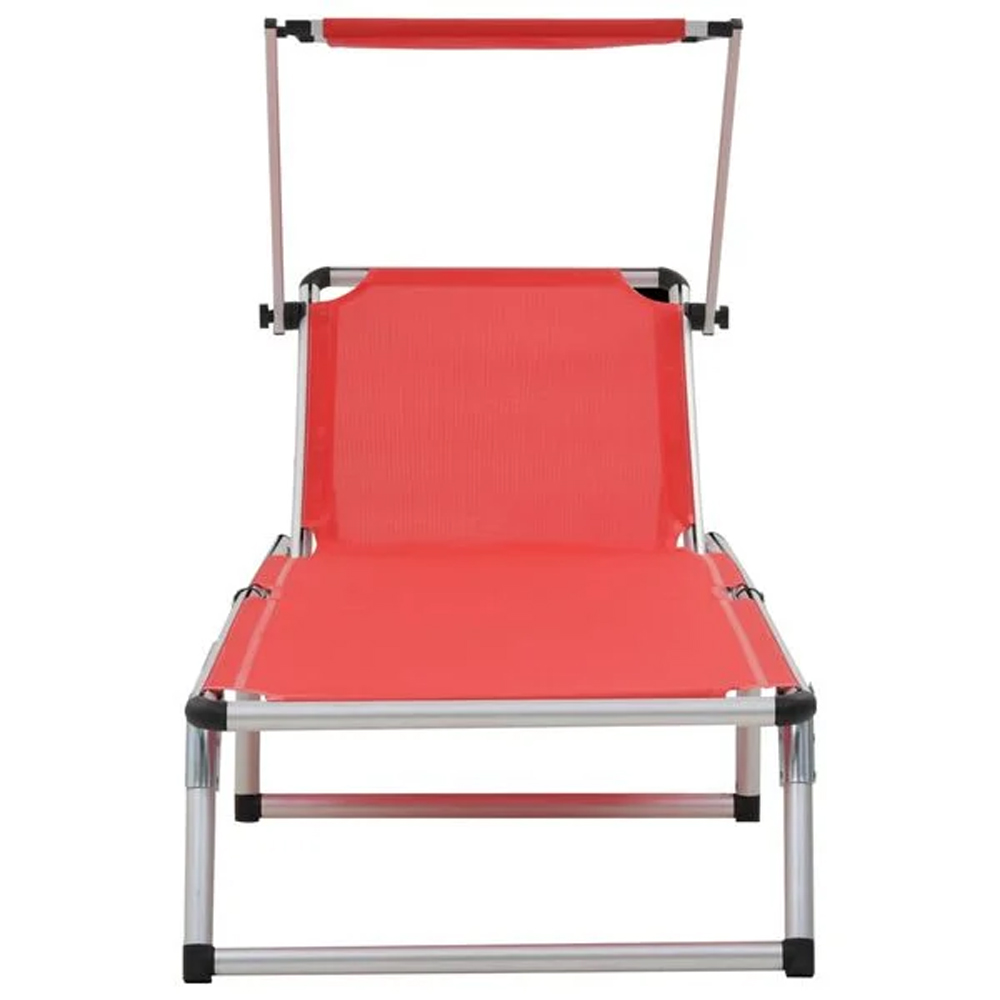 Alfresco Outdoor Aluminium Folding Sun Lounger in Red
