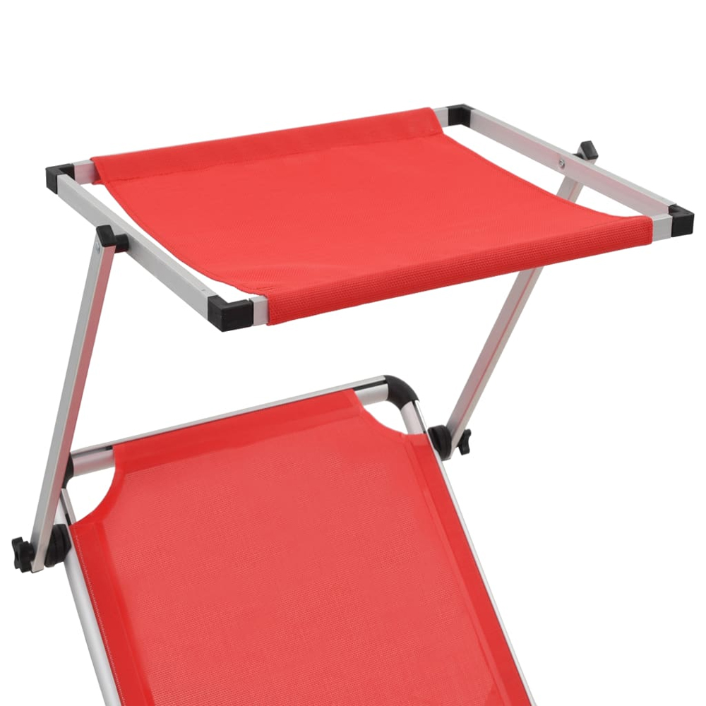 Alfresco Outdoor Aluminium Folding Sun Lounger in Red