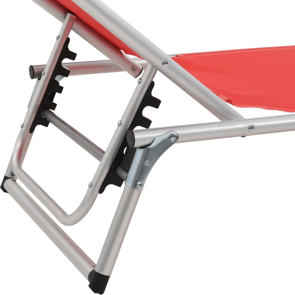 Alfresco Outdoor Aluminium Folding Sun Lounger in Red