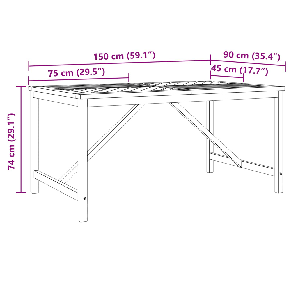 Alfresco Outdoor Acacia Wood 150cm Dining Table with 4 Chairs 1 Bench in Brown