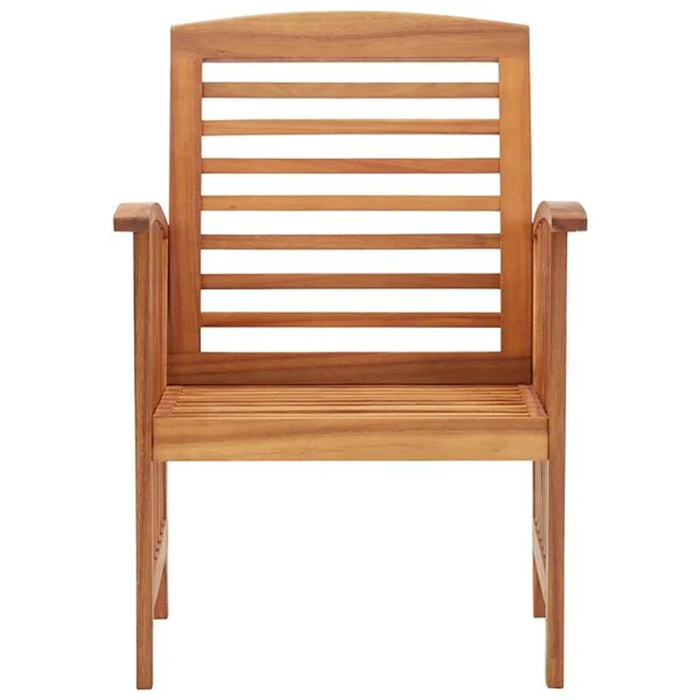 Alfresco Outdoor Brown Acacia Wood Armchairs in Pair