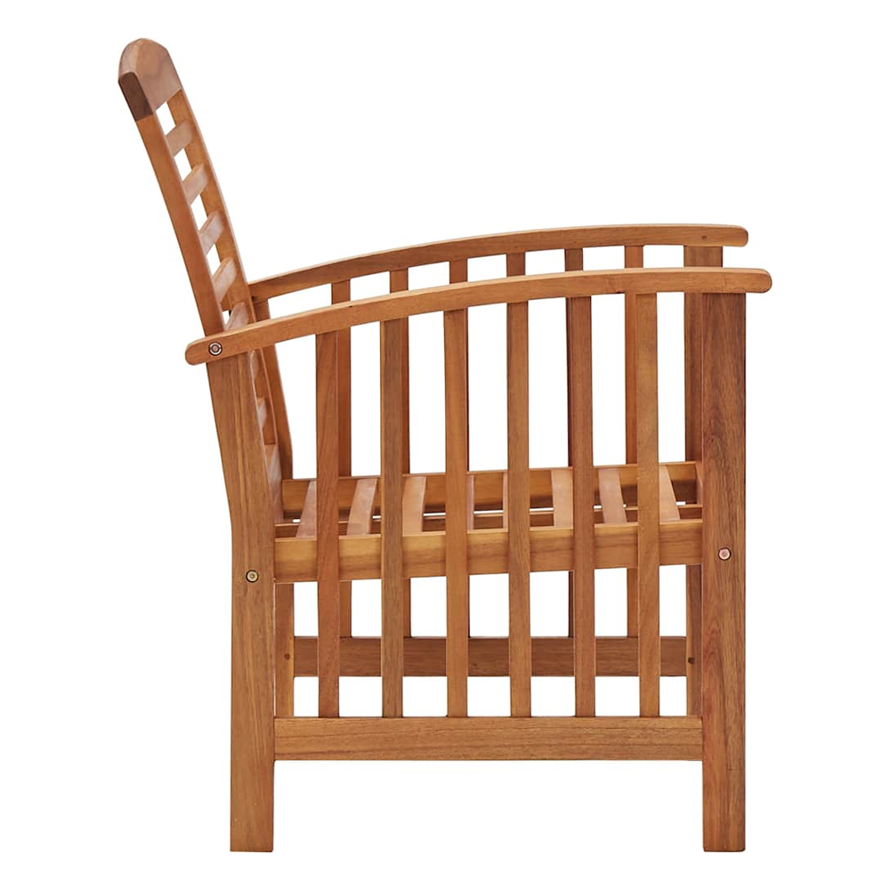 Alfresco Outdoor Brown Acacia Wood Armchairs in Pair