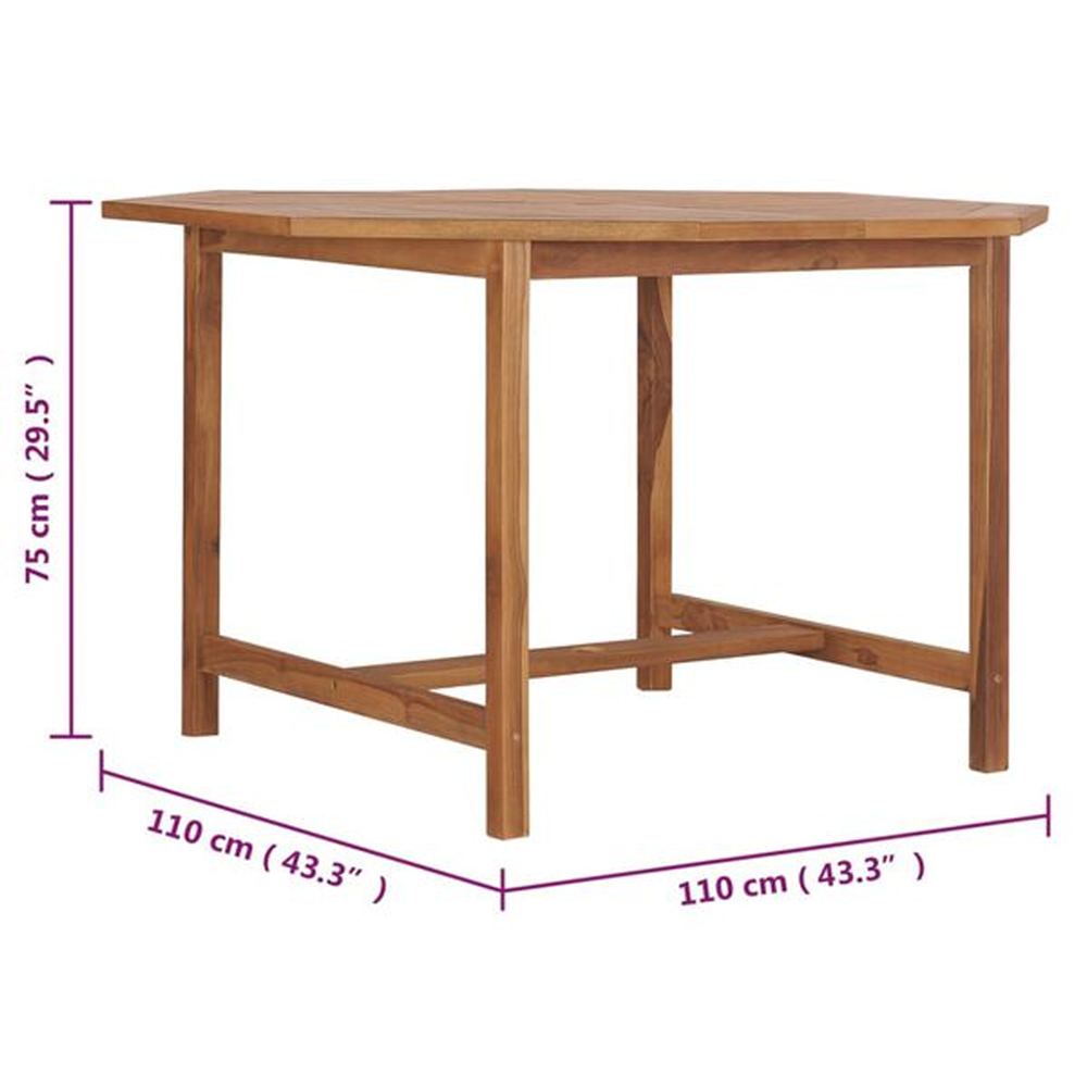 Alfresco Outdoor Octagon Solid Wood Dining Table in Teak