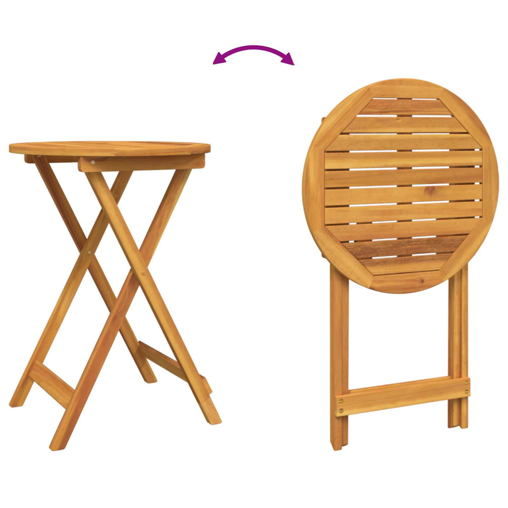 Alfresco Outdoor Round Acacia Wood Bistro Set in Brown