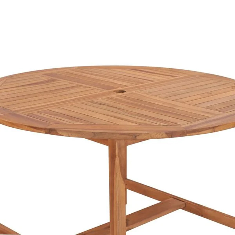 Alfresco Outdoor Round Solid Wood Dining Table in Teak