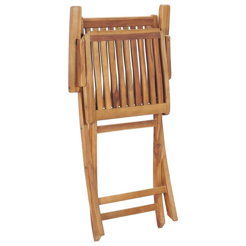 Alfresco Outdoor Teak Acacia Wood Folding Armchairs in Pair