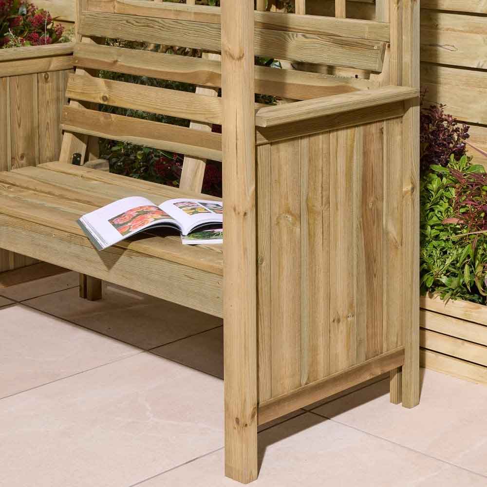 Alfresco Wooden Garden Arbour in Natural Timber