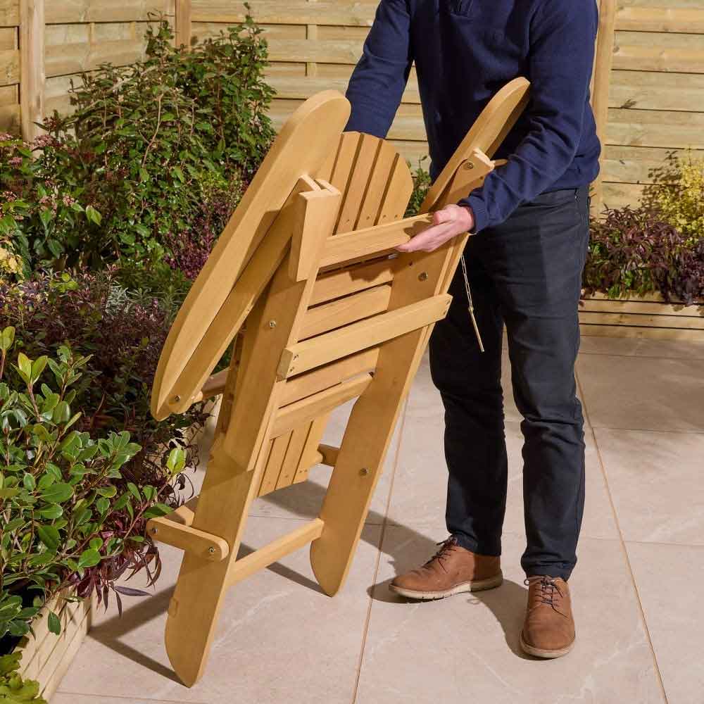Alfresco Wooden Outdoor Folding Armchair in Natural