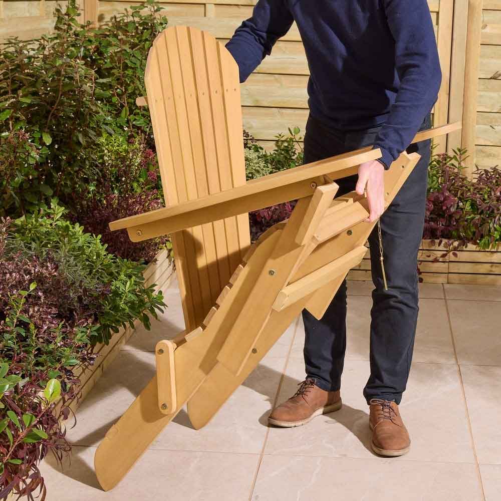 Alfresco Wooden Outdoor Folding Armchair in Natural