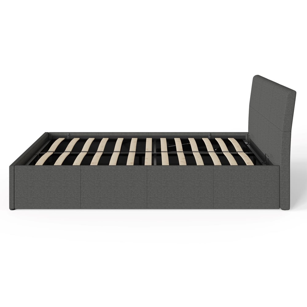 Alfreton Fabric Ottoman Storage King Size Bed In Grey