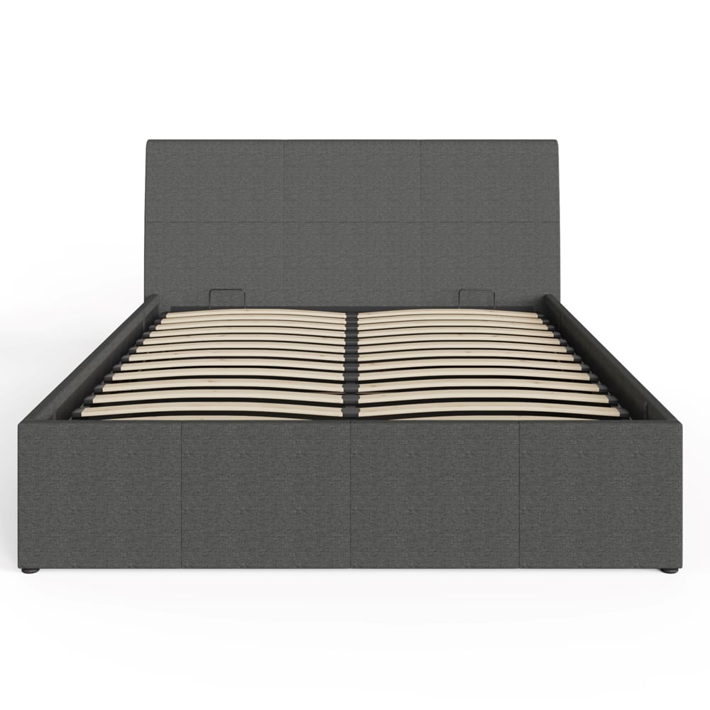 Alfreton Fabric Ottoman Storage King Size Bed In Grey