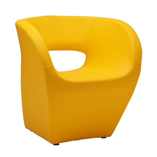 Alfro Faux Leather Effect Bedroom Chair In Yellow FiF