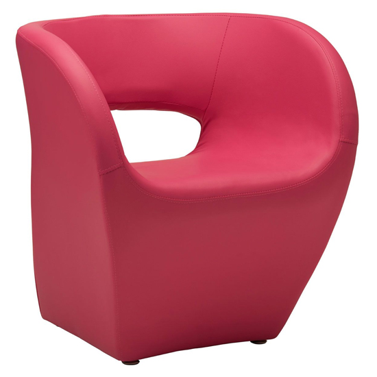 Product photograph of Alfro Upholstered Faux Leather Effect Bedroom Chair In Pink from Furniture in Fashion