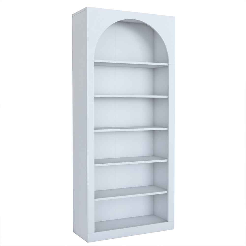 Algarve Wooden Display Cabinet with 6 Shelves in White