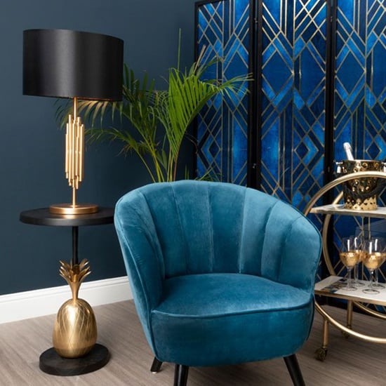 Read more about Algieba pineapple aluminium side table in black and gold