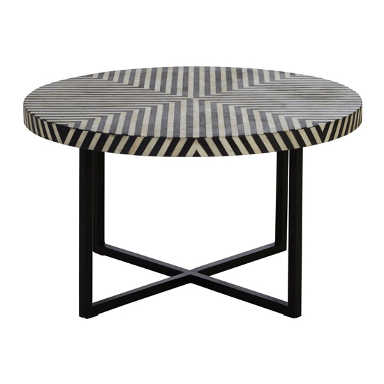 Algieba Round Wooden Coffee Table In Monochromatic Effect