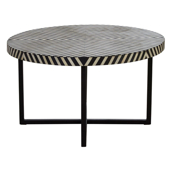 Algieba Round Wooden Coffee Table In Monochromatic Effect