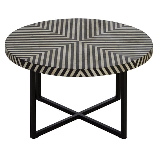 Photo of Algieba round wooden coffee table in monochromatic effect