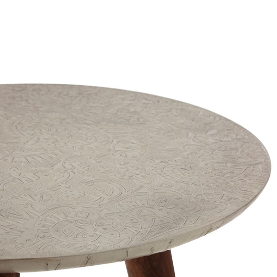 Algieba Round Wooden Side Table In White
