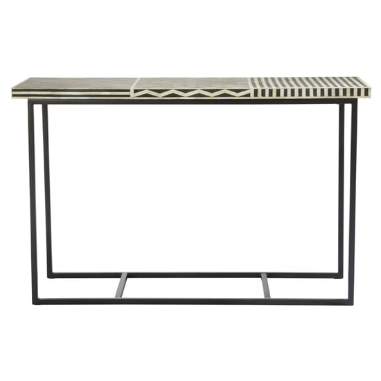 Algieba Wooden Console Table With Metal Base In Black