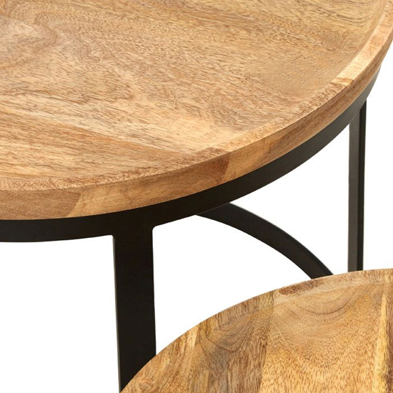 Algieba Wooden Nest Of 2 Tables With Steel Frame In Natural